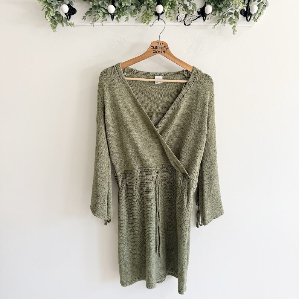 Selfie Leslie Shop the Cairo Flared Sleeve Knitted Dress Green Size M KK4835